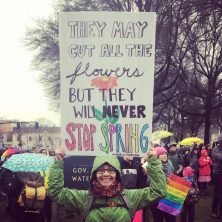 Photo of Violeta at a march.